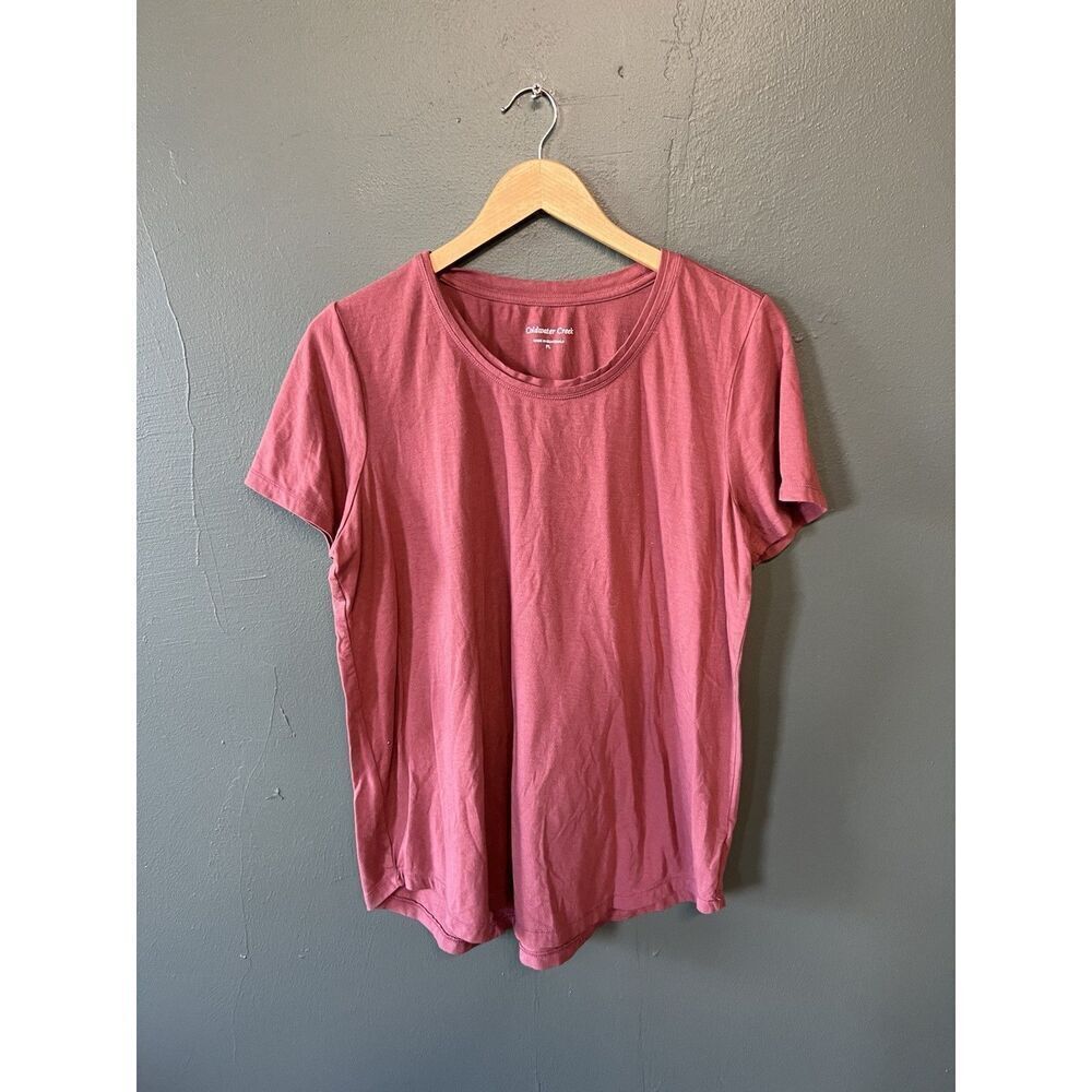 Coldwater Creek Womens Red Short Sleeve T-shirt Size Petite Large